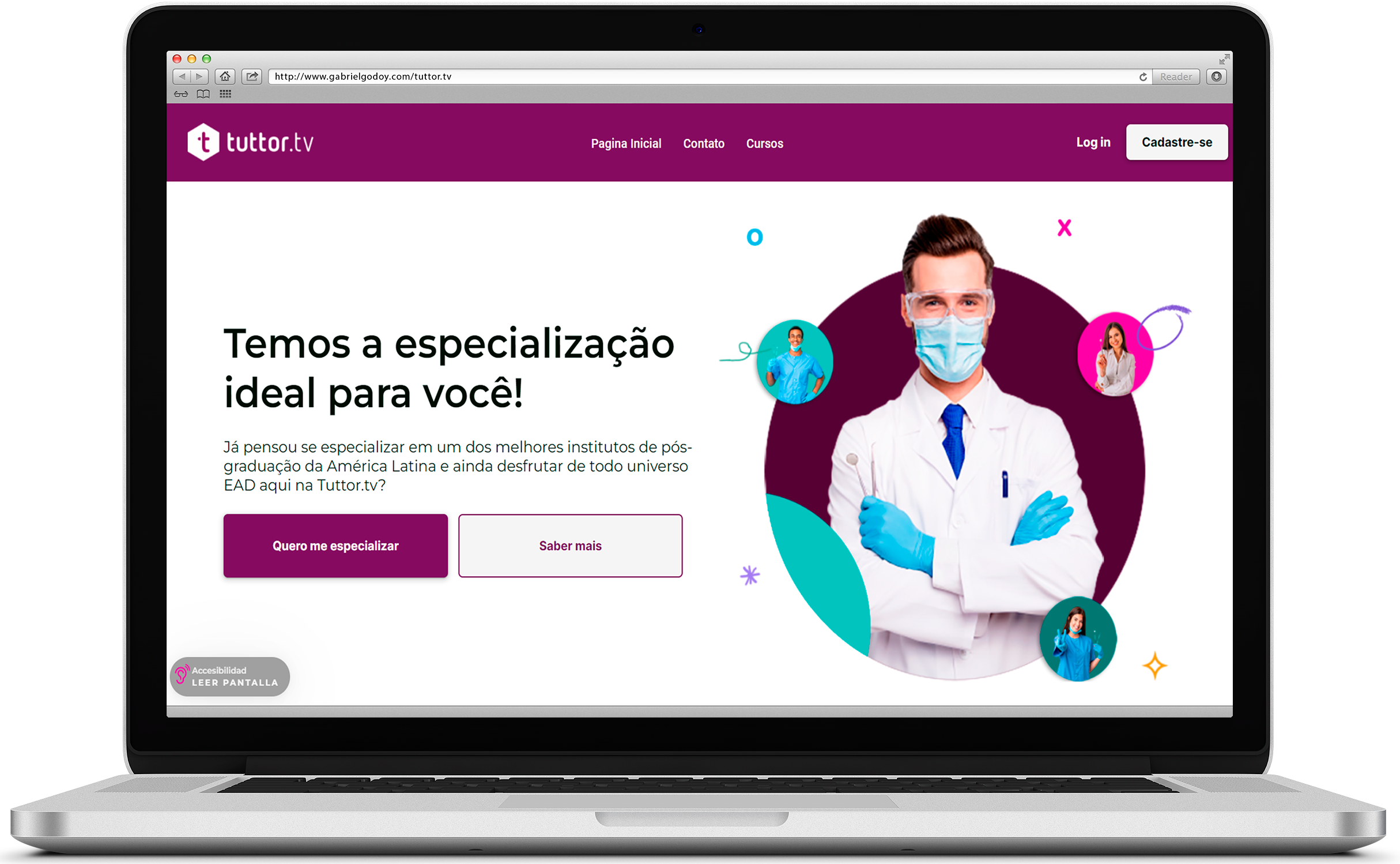 Image of a desktop with the project on it